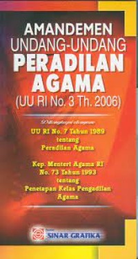 Amandemen UU Peradilan Agama (UU RI No.3 Th.2006)