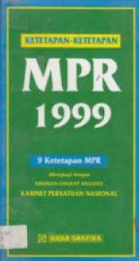 Ketetapan-ketetapan MPR 1999